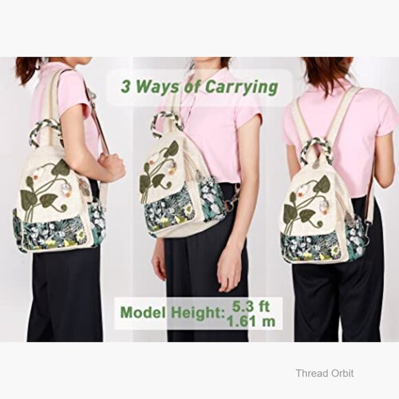 Convertible Sling Backpack, Canvas Daypack, Adjustable Straps, Water Resistant main image 6